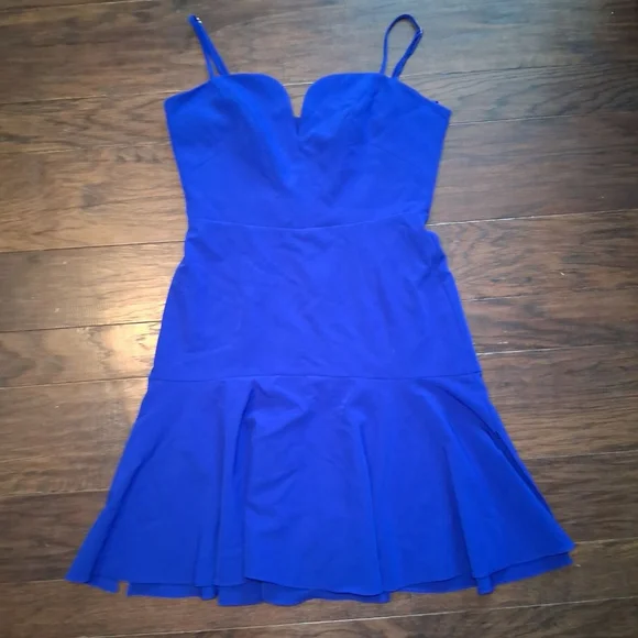 New Milly Italian Cady Kelly Mini Dress in Cobalt Blue Size 10 Fit n Flare $450 - Picture 6 of 13